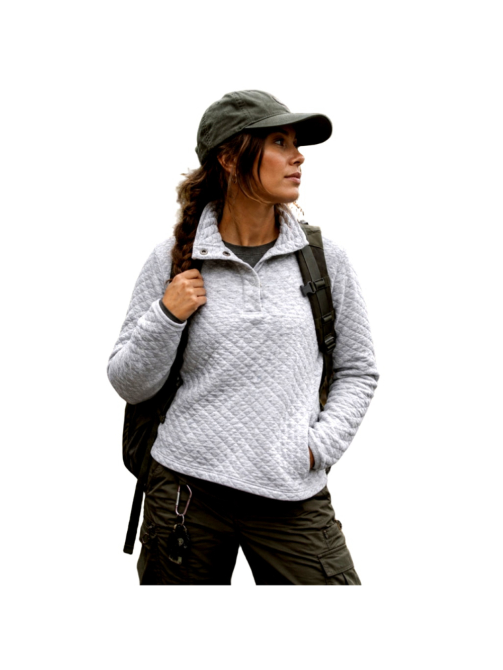 Avalanche Supply Co. Quilted 1/4 Snap Pullover - Grey - M - Gorpcore Granola